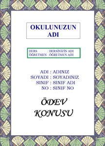 Türkçe Ödev Kapağı Resmi-8