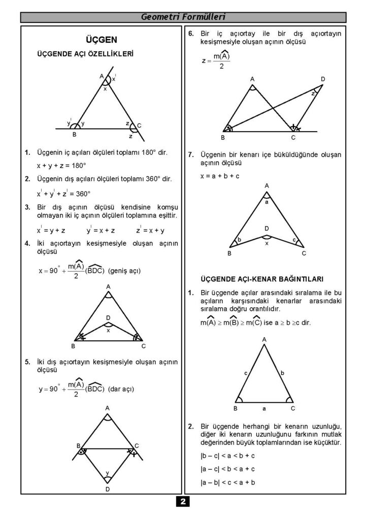Geometri Formülleri-1