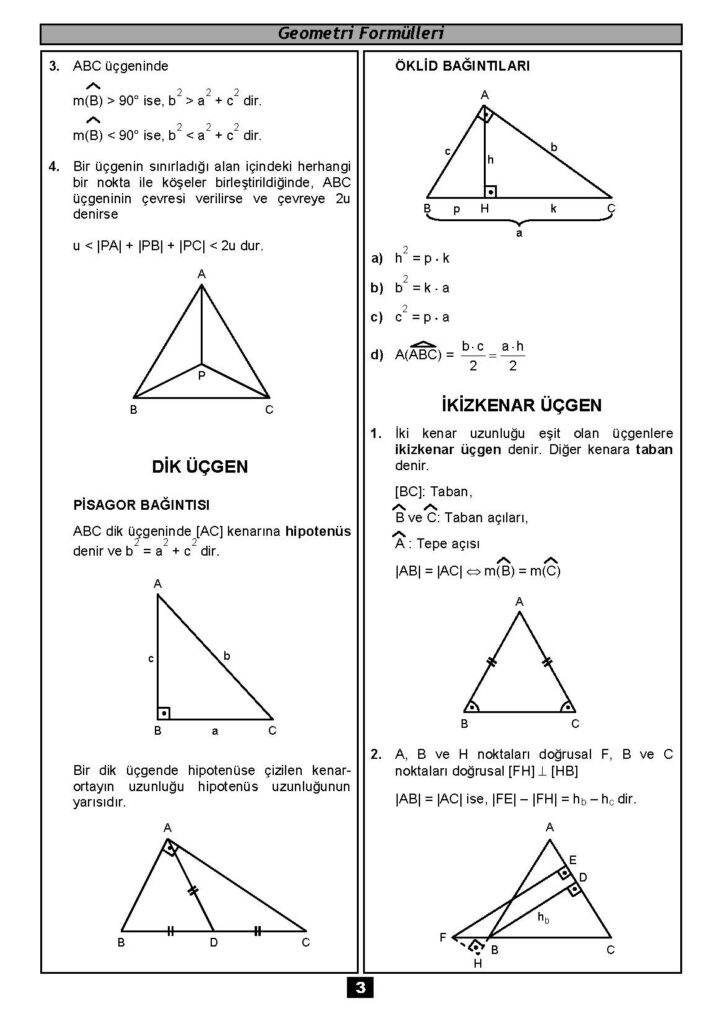 Geometri Formülleri-2